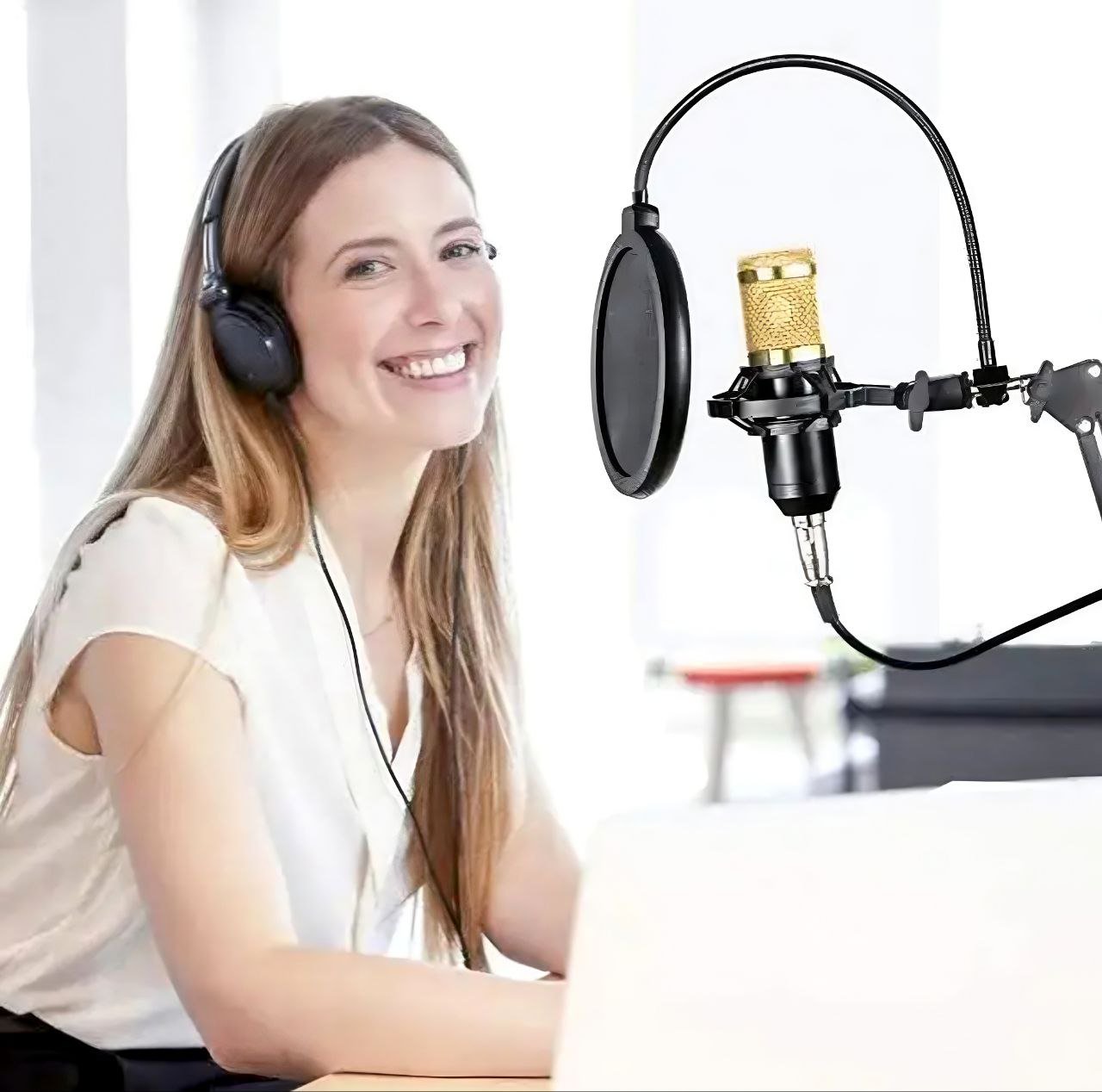 BM800 2025, micro professionnel à condensateur avec carte son V8 pour ordinateur, studio audio , karaoké, diffusion en direct - Smart Business Center
