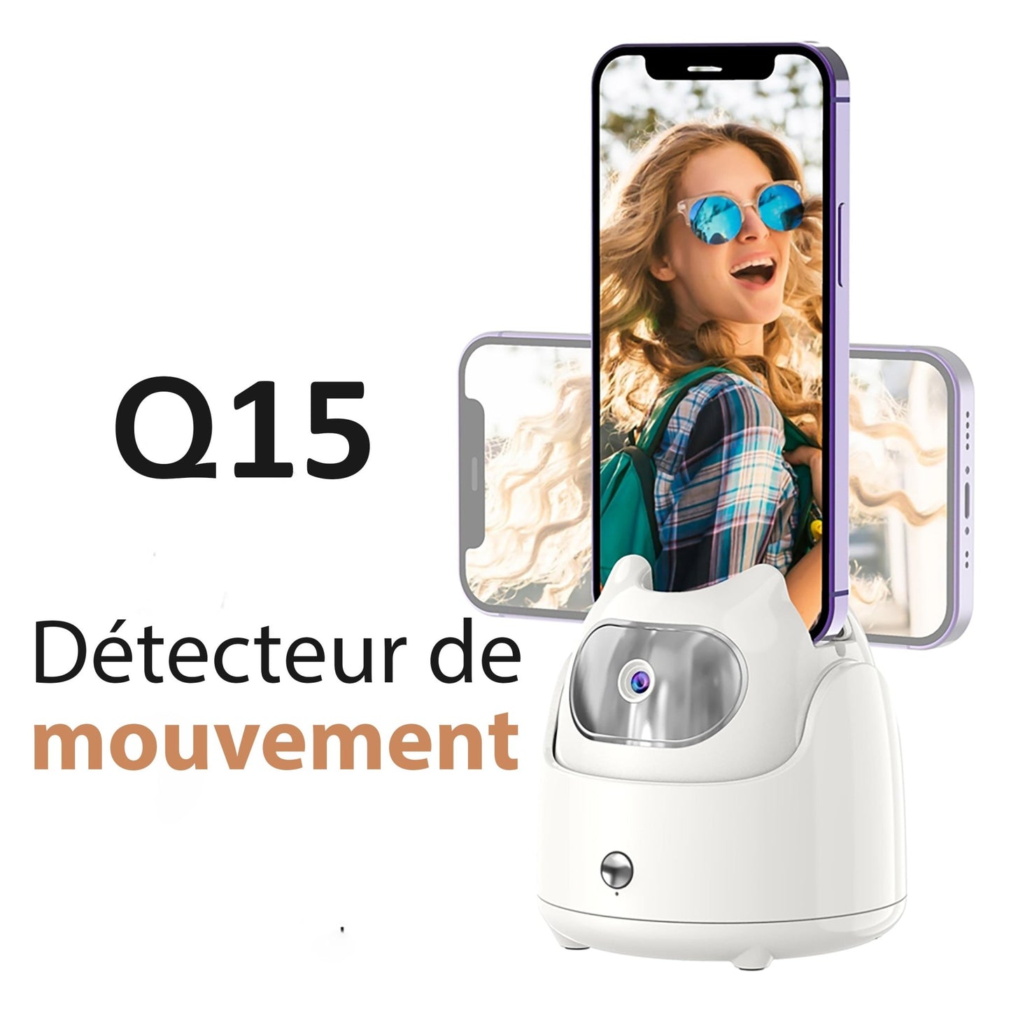 Q5 cadran Mini Support de téléphone portable rotatif à 360 degrés avec suivi facial automatique - Smart Business Center
