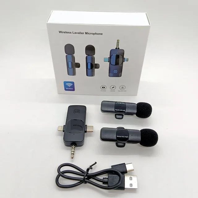 K15 Microphone cravate sans fil 3 en 1 compatible avec les téléphones mobiles caméra tablette PC - Smart Business Center
