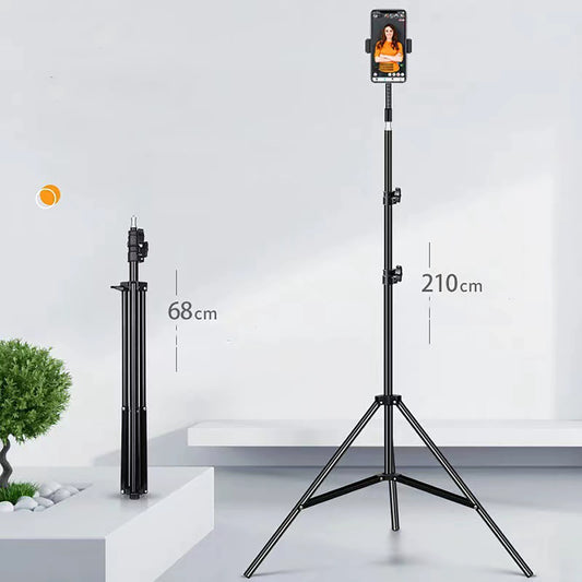 Trépied flexible universel de 2,1 m pour téléphone portable, éclairage de remplissage, diffusion en direct, photographie au sol, support d'éclairage - Smart Business Center